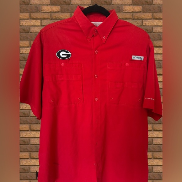 University of Georgia Columbia Red Button Down Shirt - Picture 1 of 4